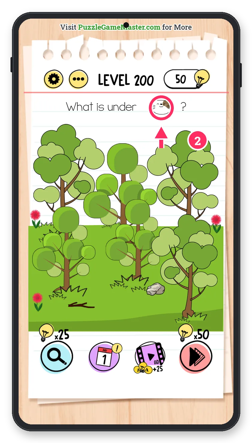 Brain Test: Tricky Puzzles Level 200 step 2: Find the cat