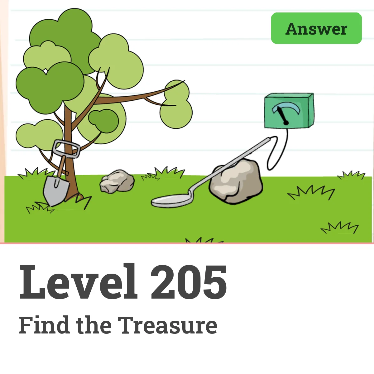 Brain Test: Tricky Puzzles Level 205 answer – Find the Treasure