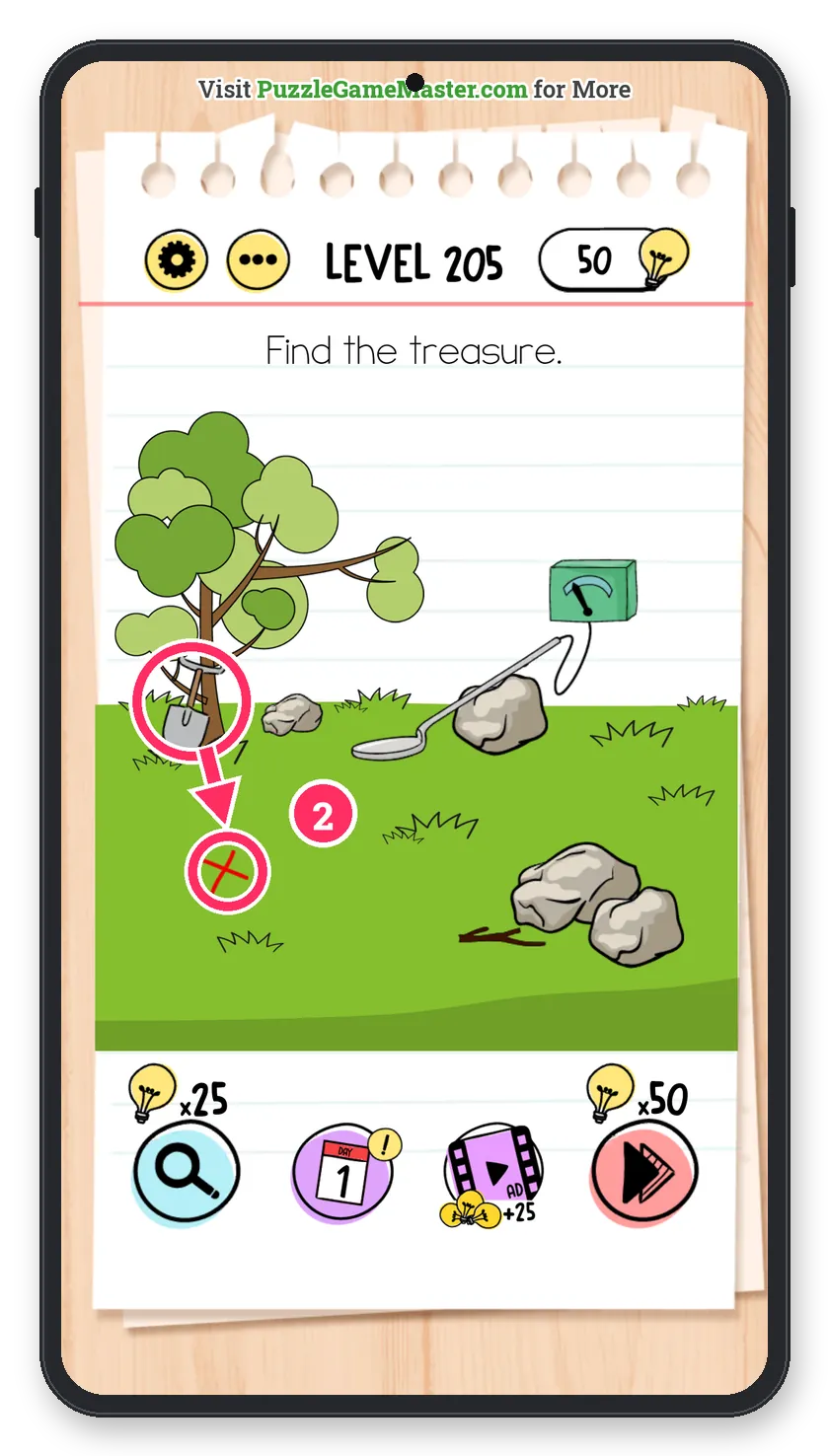 Brain Test: Tricky Puzzles Level 205 step 2: Dig