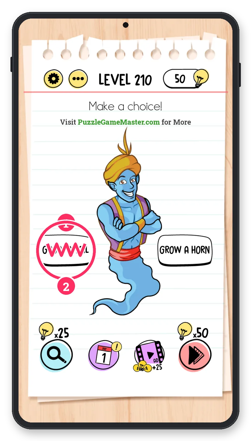 Brain Test: Tricky Puzzles Level 210 answer with steps marked