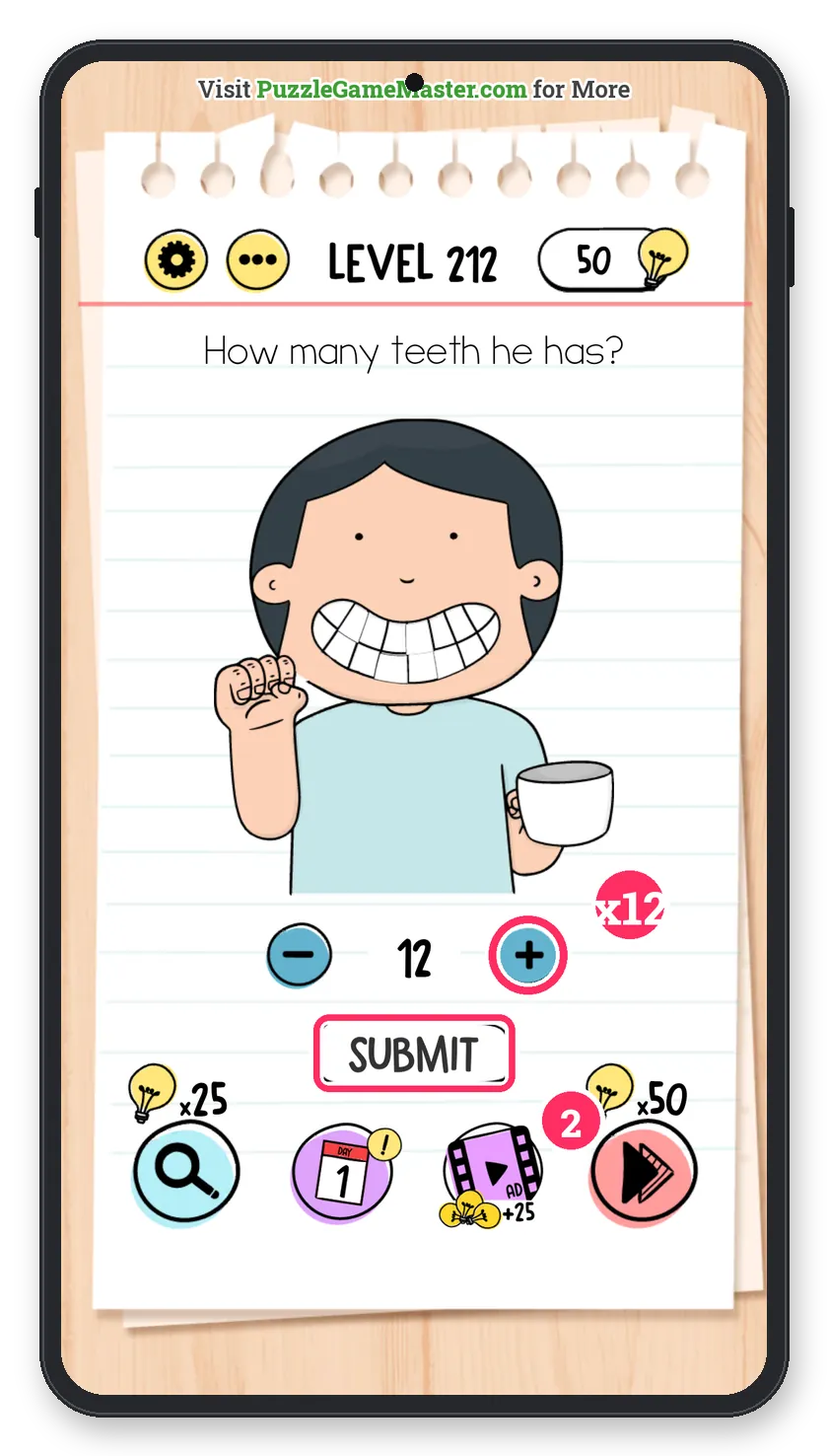 Brain Test: Tricky Puzzles Level 212 step 2: Enter 12