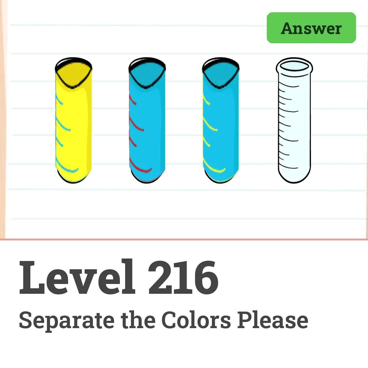 Brain Test: Tricky Puzzles Level 216 answer – Separate the Colors Please