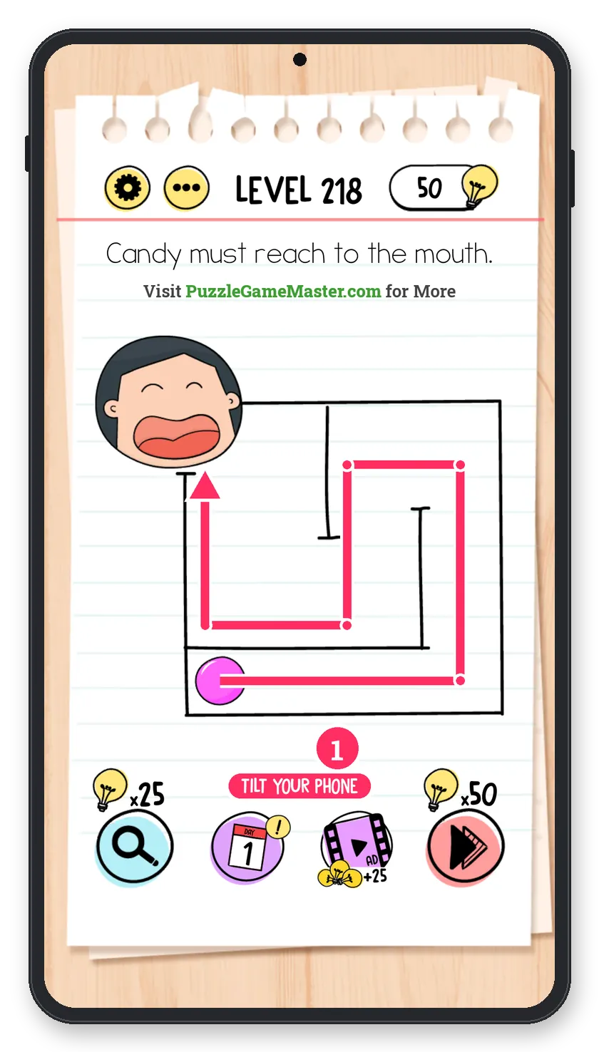 Brain Test: Tricky Puzzles Level 218 answer with steps marked
