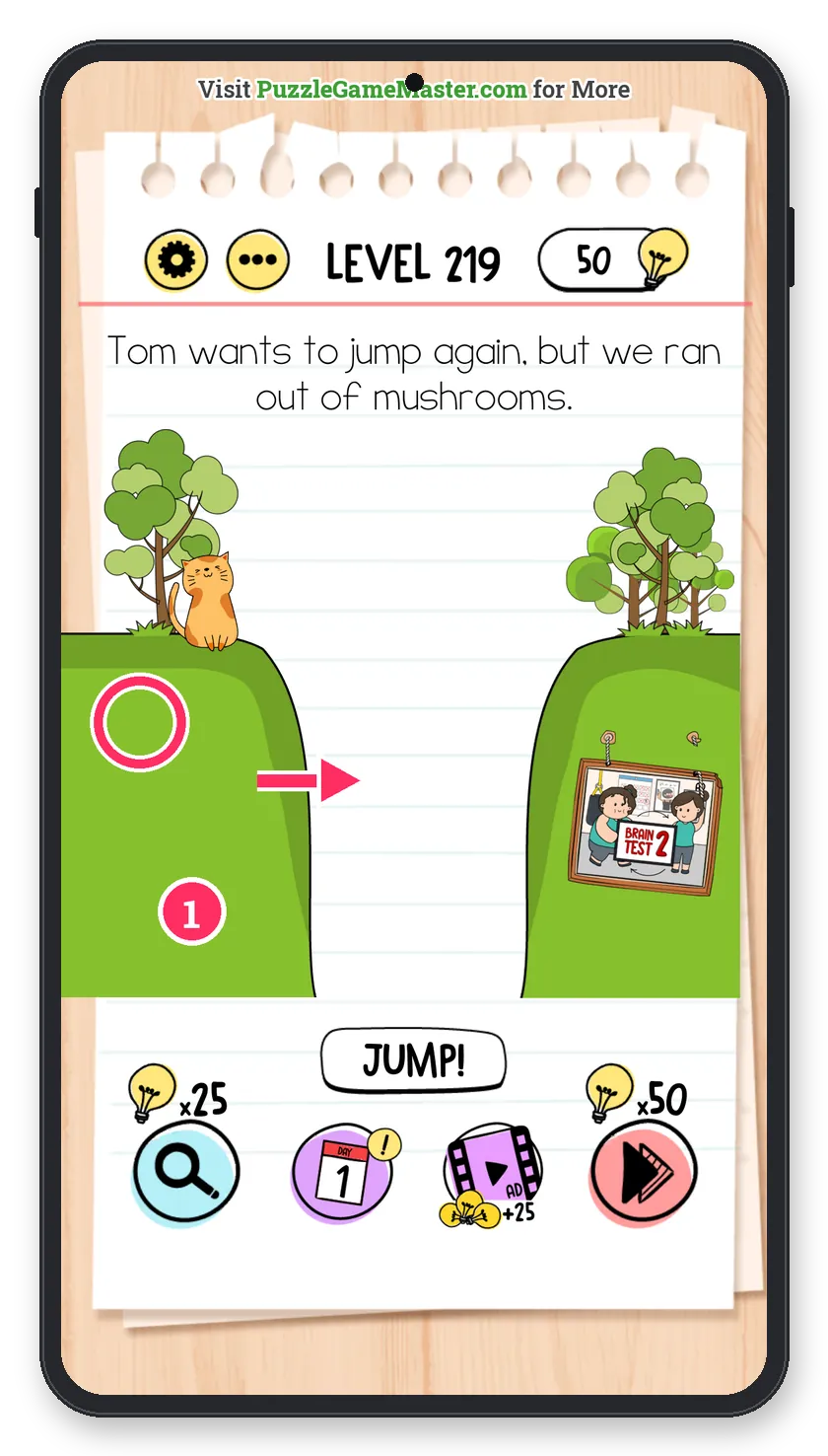 Brain Test: Tricky Puzzles Level 219 step 1: Move the hill