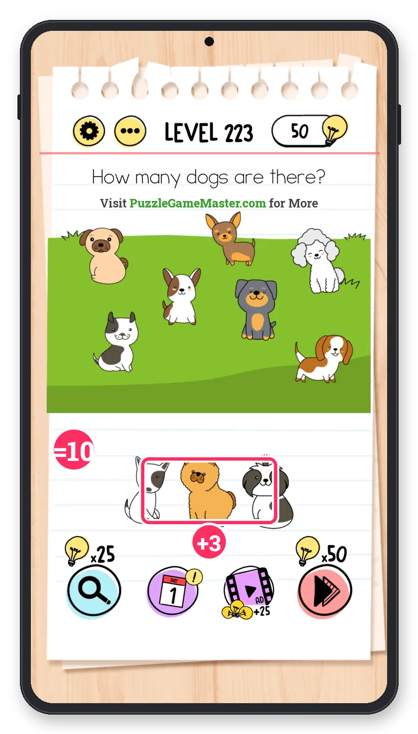 Brain Test: Tricky Puzzles Level 223 step 2: Uncover more