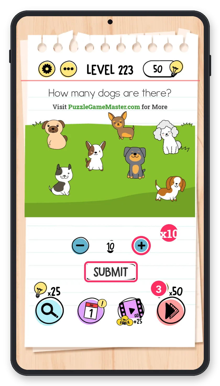Brain Test: Tricky Puzzles Level 223 step 3: Enter 10