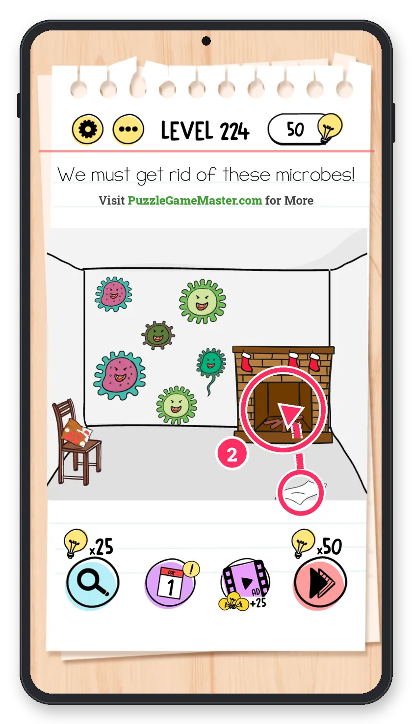 Brain Test: Tricky Puzzles Level 224 step 2: Burn it