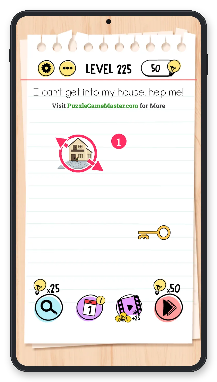 Brain Test: Tricky Puzzles Level 225 step 1: Enlarge the house