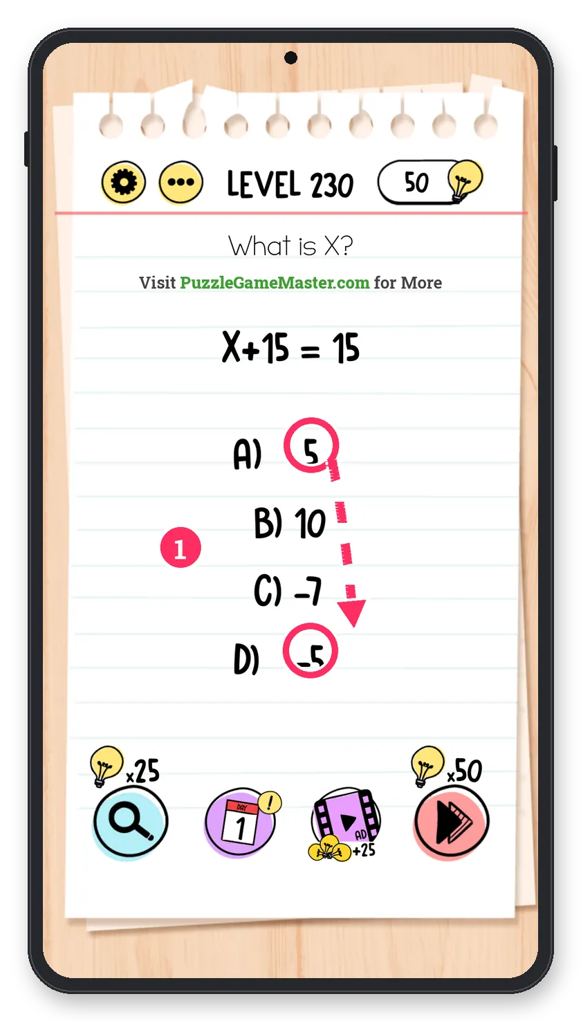 Brain Test: Tricky Puzzles Level 230 step 1: Make a zero