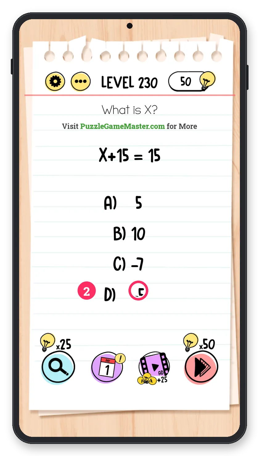 Brain Test: Tricky Puzzles Level 230 step 2: Tap the 0