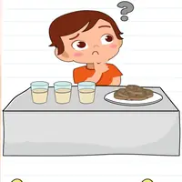 Brain Test: Tricky Puzzles Level 231 answer – He Wants Glasses of Milk and Cookies