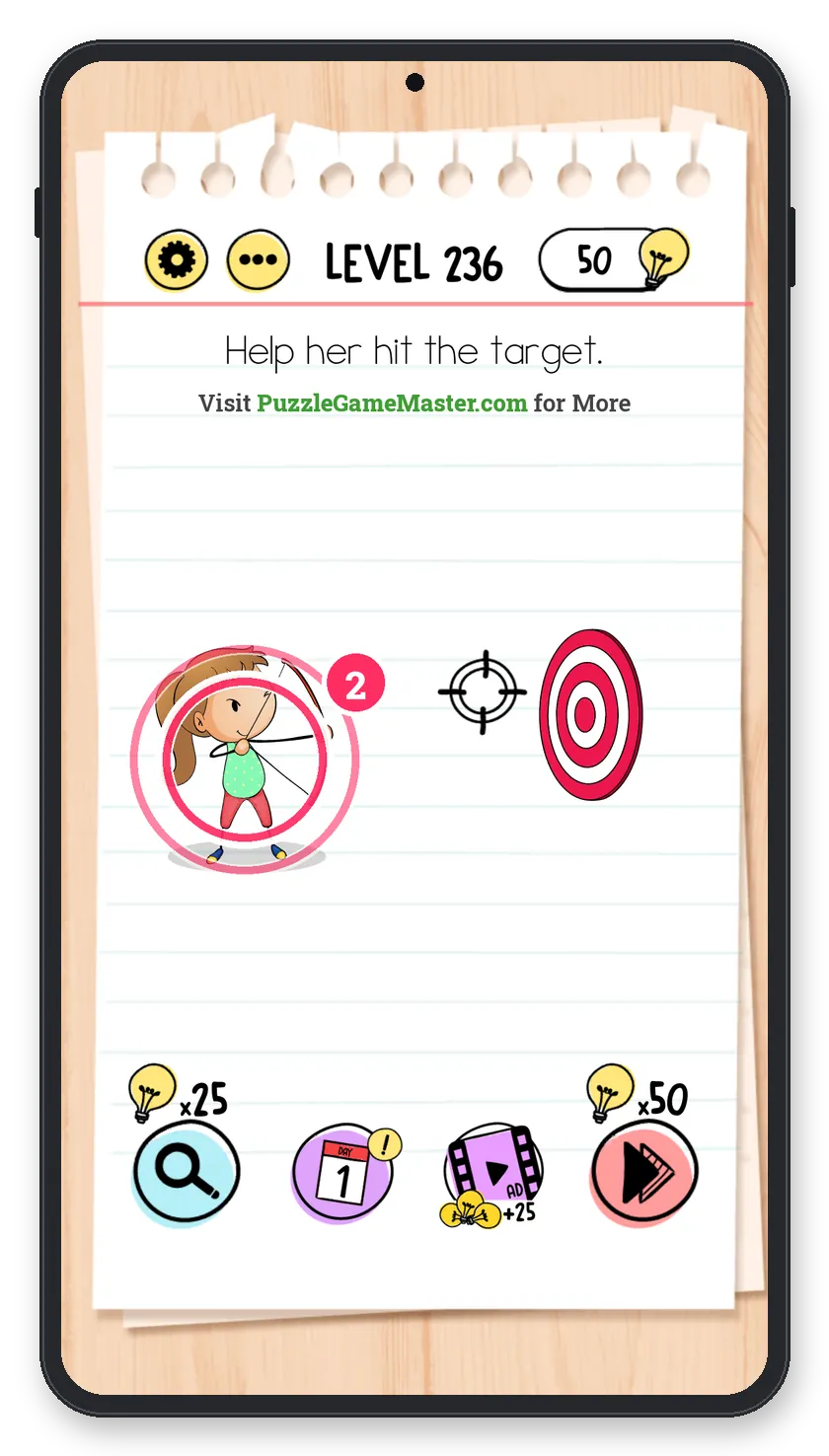 Brain Test: Tricky Puzzles Level 236 step 2: Shoot