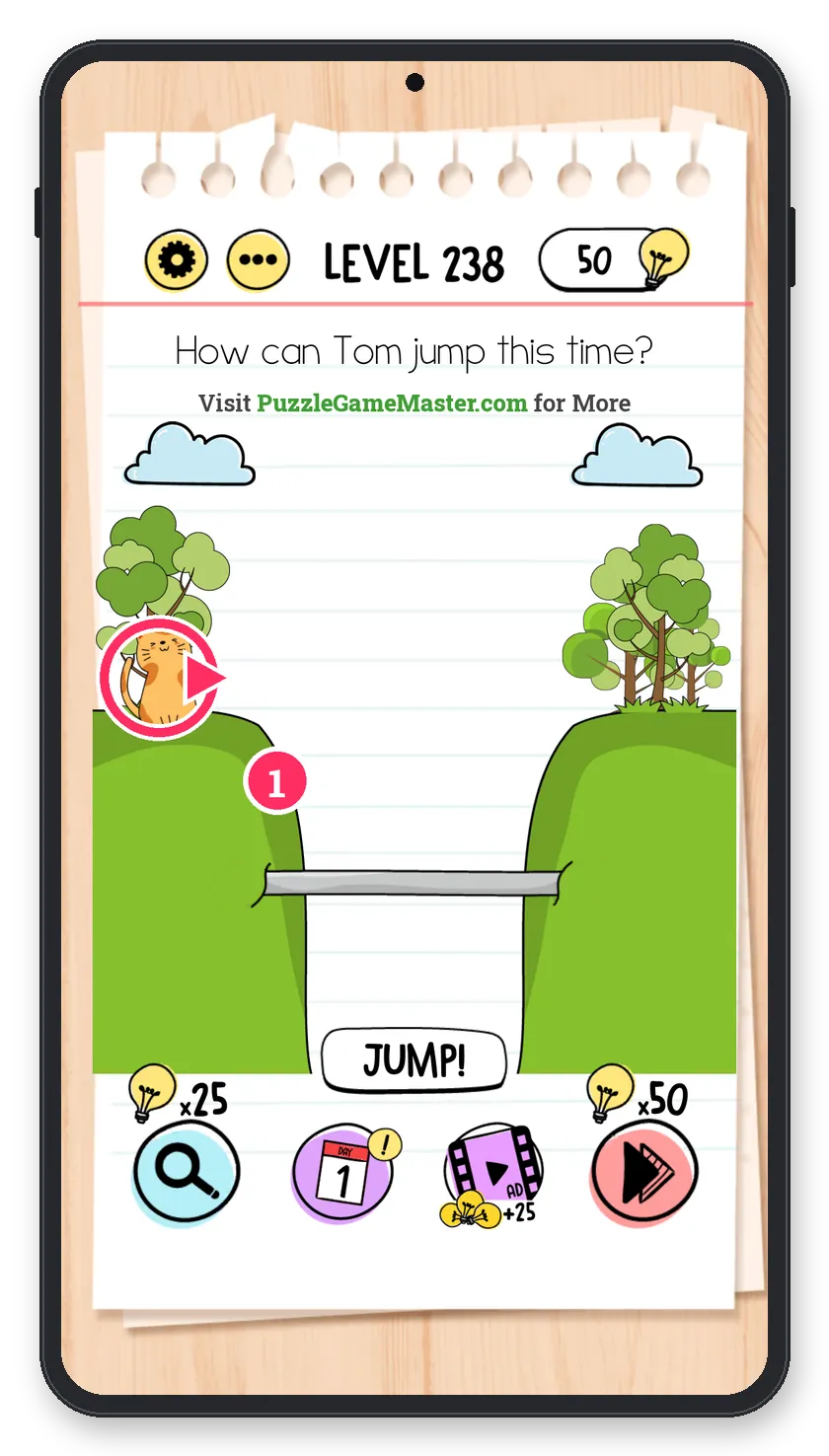 Brain Test: Tricky Puzzles Level 238 step 1: Move Tom