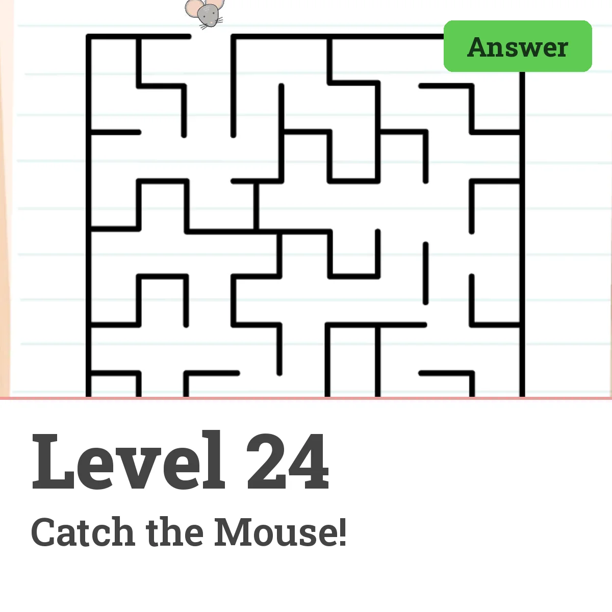 Brain Test: Tricky Puzzles Level 24 answer – Catch the Mouse!