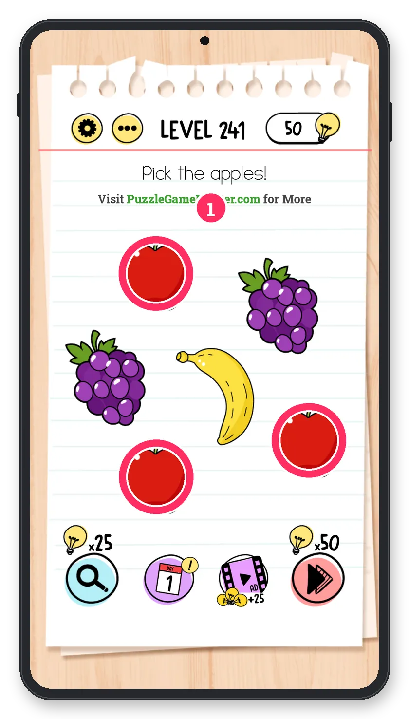 Brain Test: Tricky Puzzles Level 241 step 1: Round 1