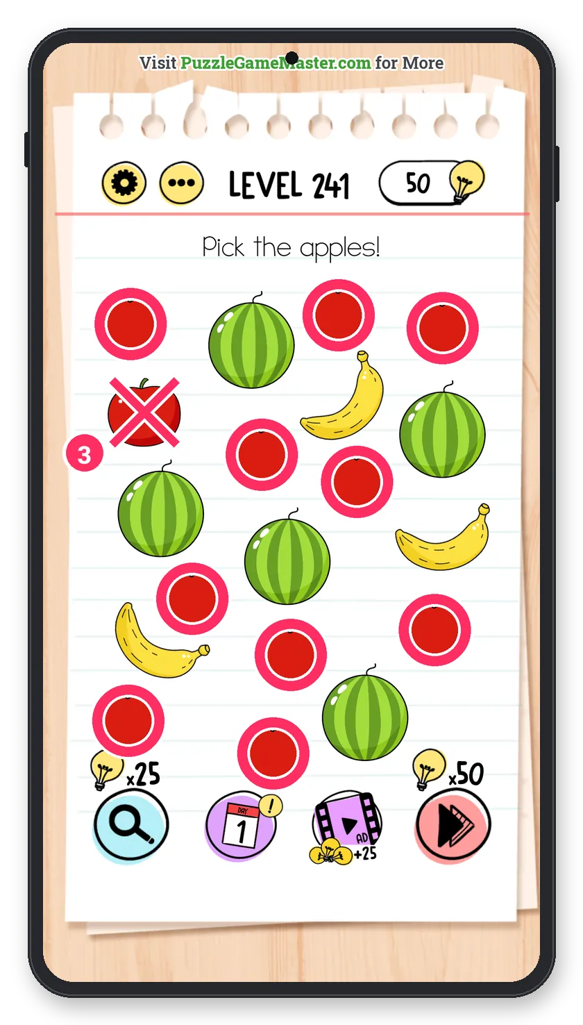 Brain Test: Tricky Puzzles Level 241 step 3: Round 3