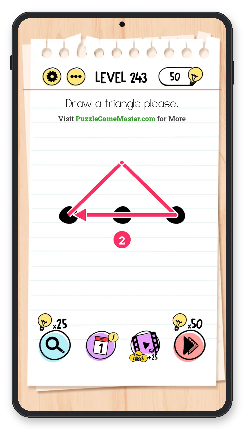 Brain Test: Tricky Puzzles Level 243 step 2: Draw the triangle