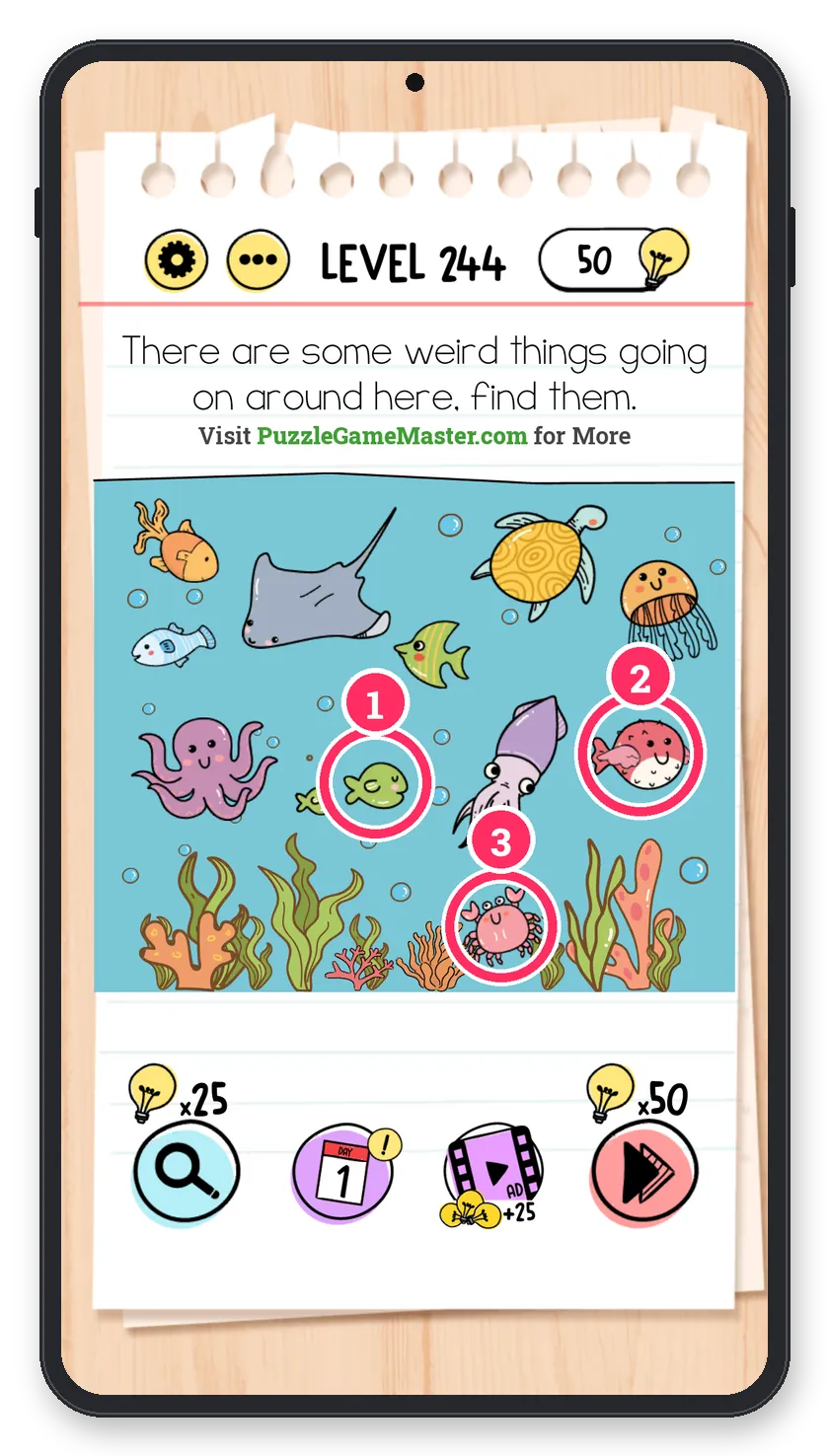 Brain Test: Tricky Puzzles Level 244 answer with steps marked
