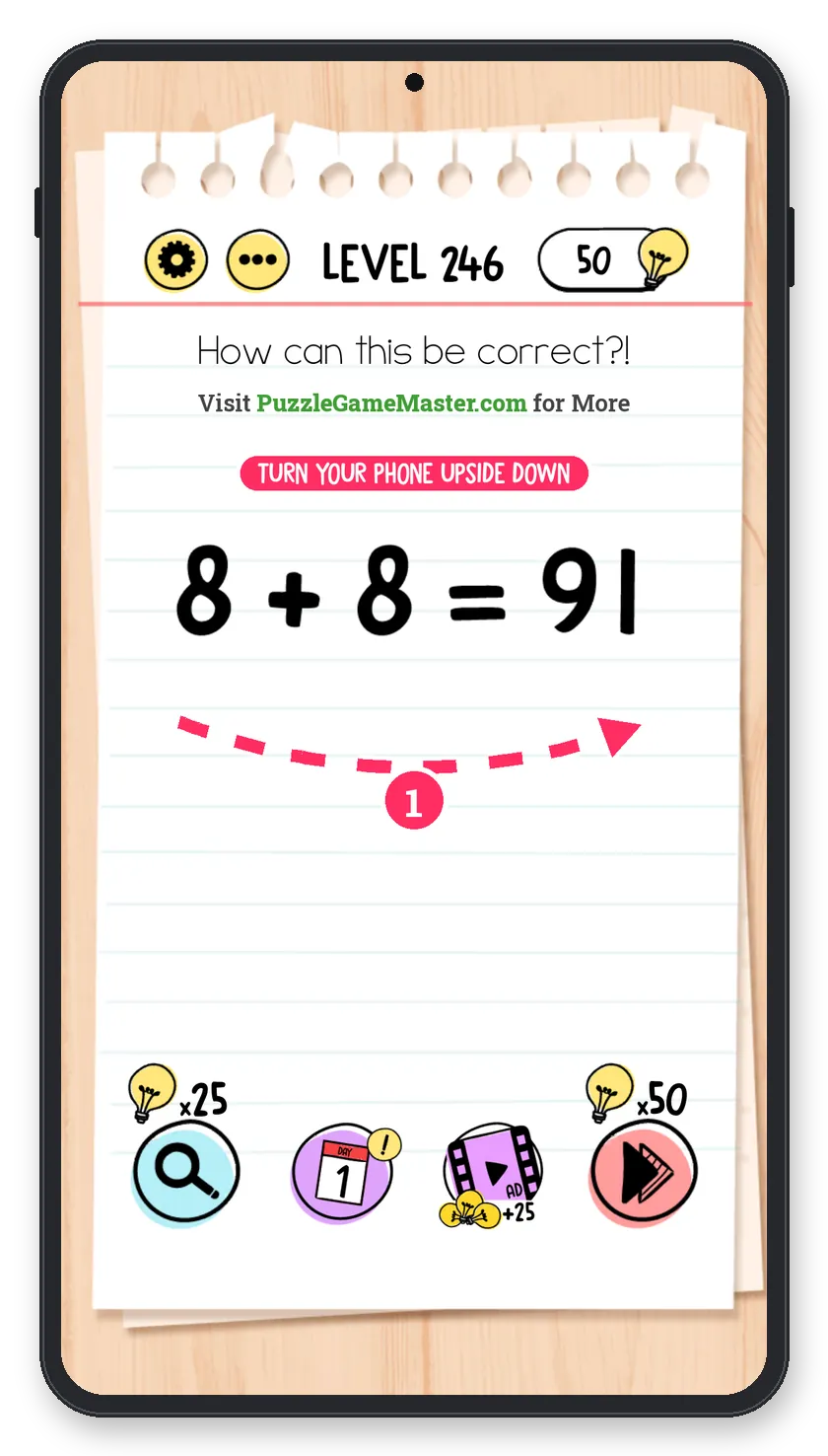 Brain Test: Tricky Puzzles Level 246 answer with steps marked