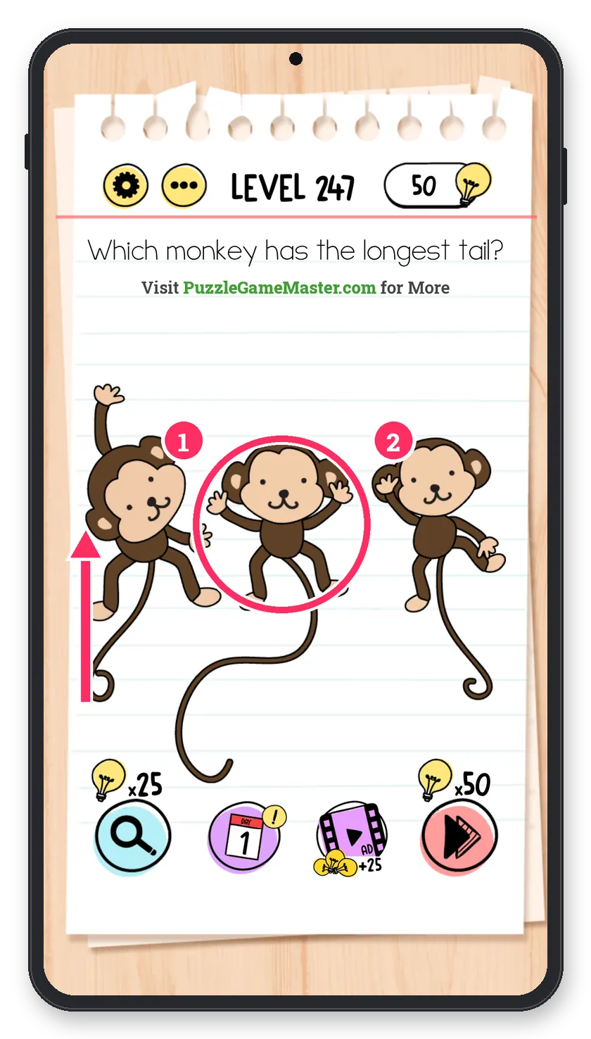 Brain Test: Tricky Puzzles Level 247 answer with steps marked