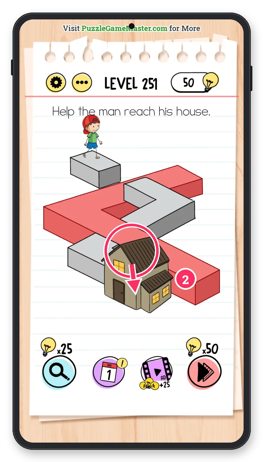 Brain Test: Tricky Puzzles Level 251 step 2: Second bridge