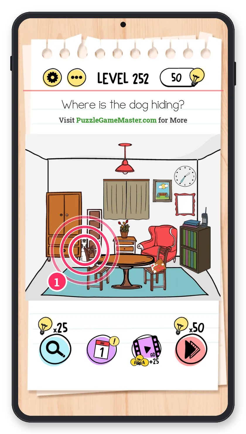 Brain Test: Tricky Puzzles Level 252 answer with steps marked