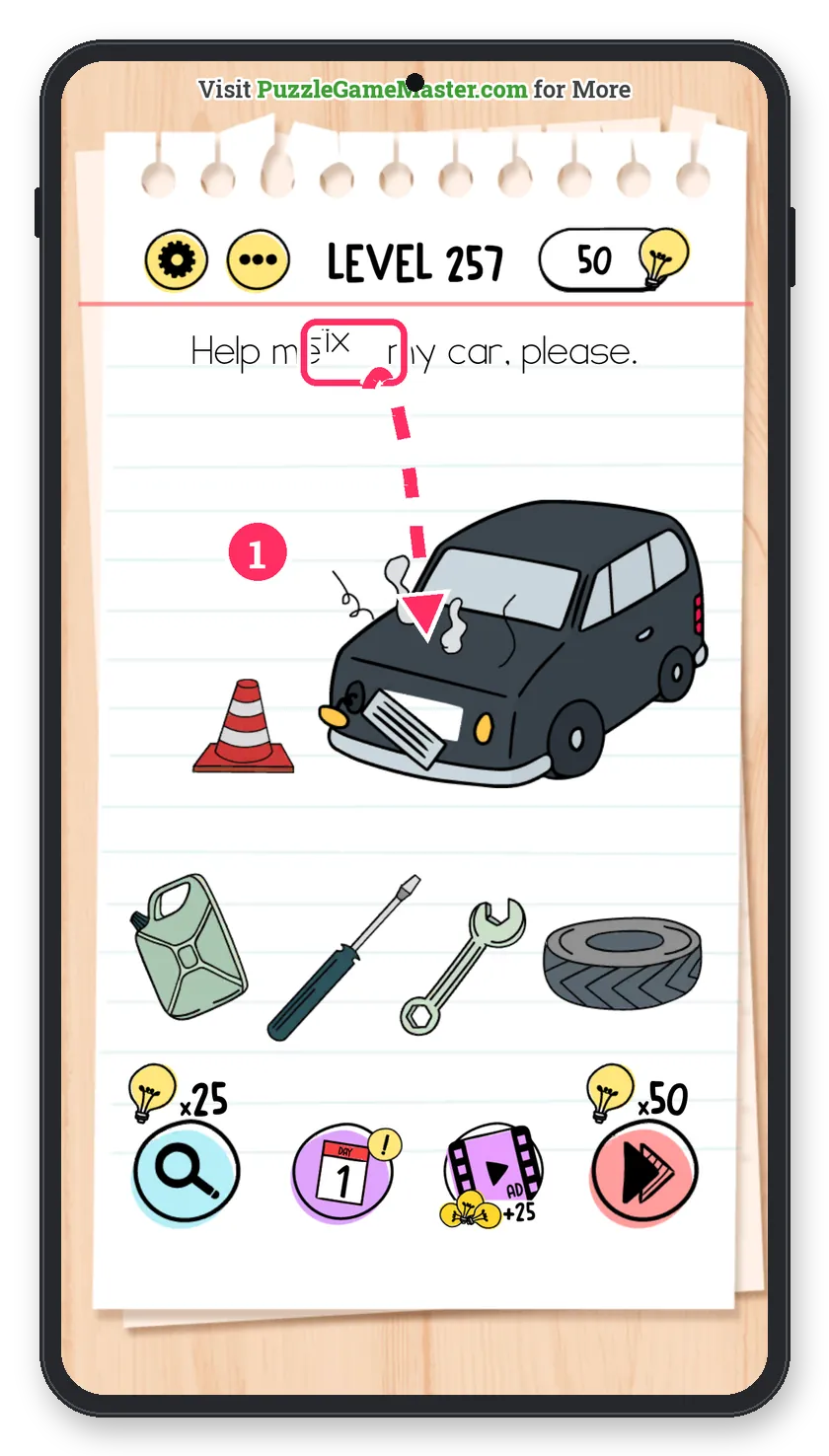 Brain Test: Tricky Puzzles Level 257 answer with steps marked
