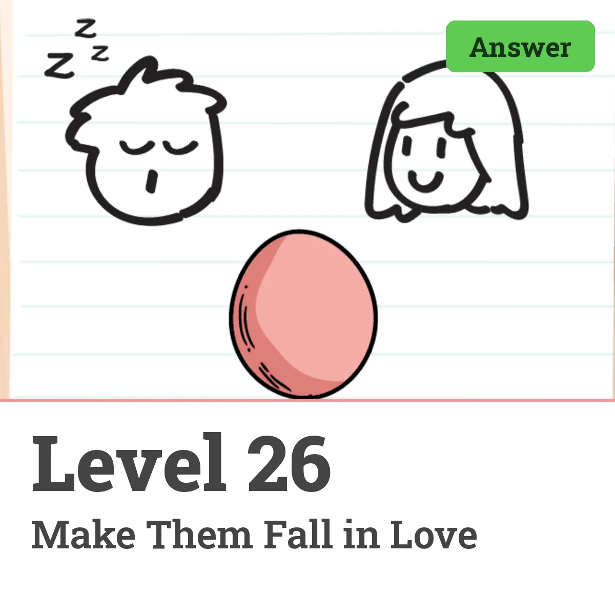 Brain Test: Tricky Puzzles Level 26 answer – Make Them Fall in Love