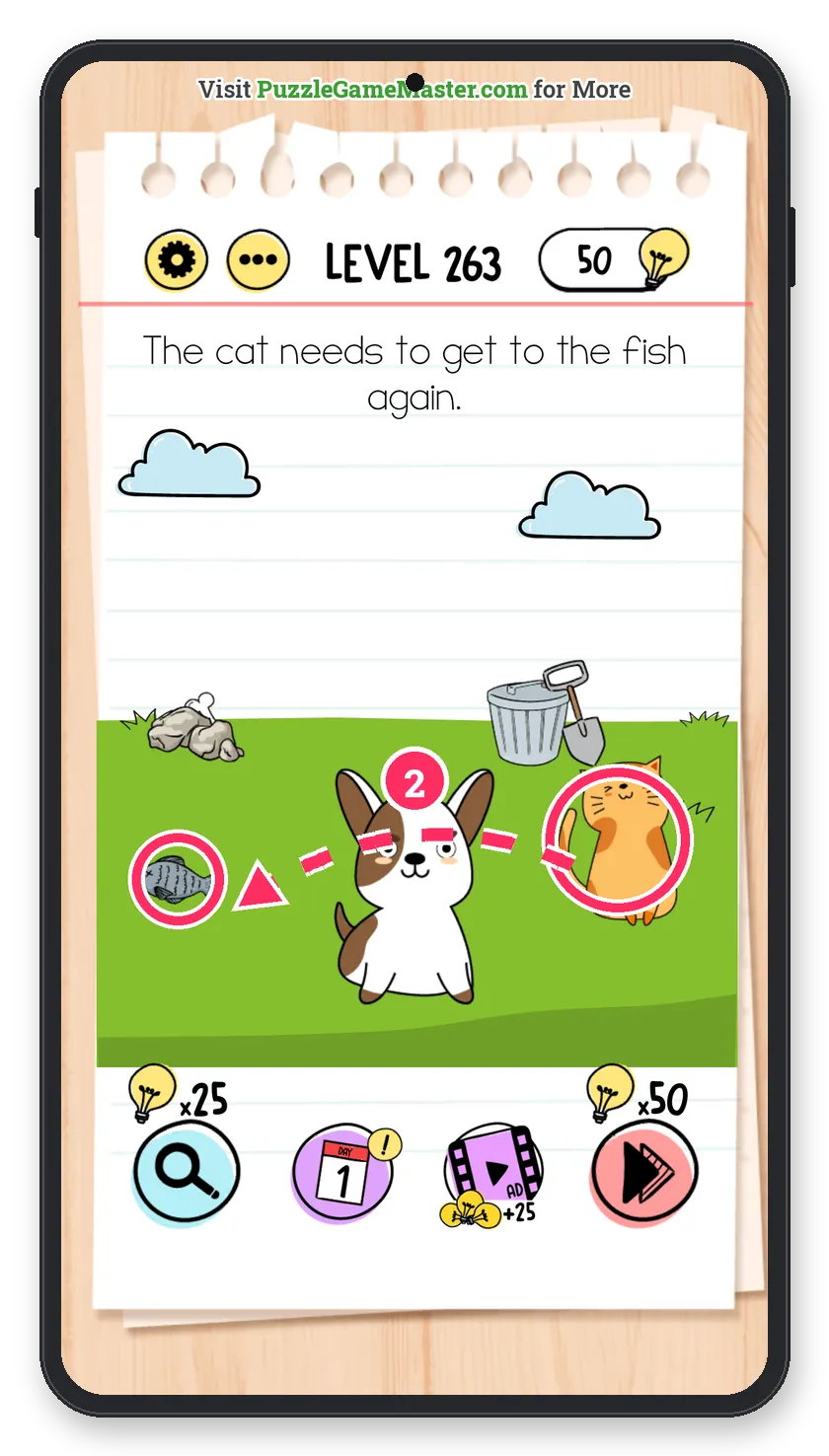 Brain Test: Tricky Puzzles Level 263 step 2: Take the fish