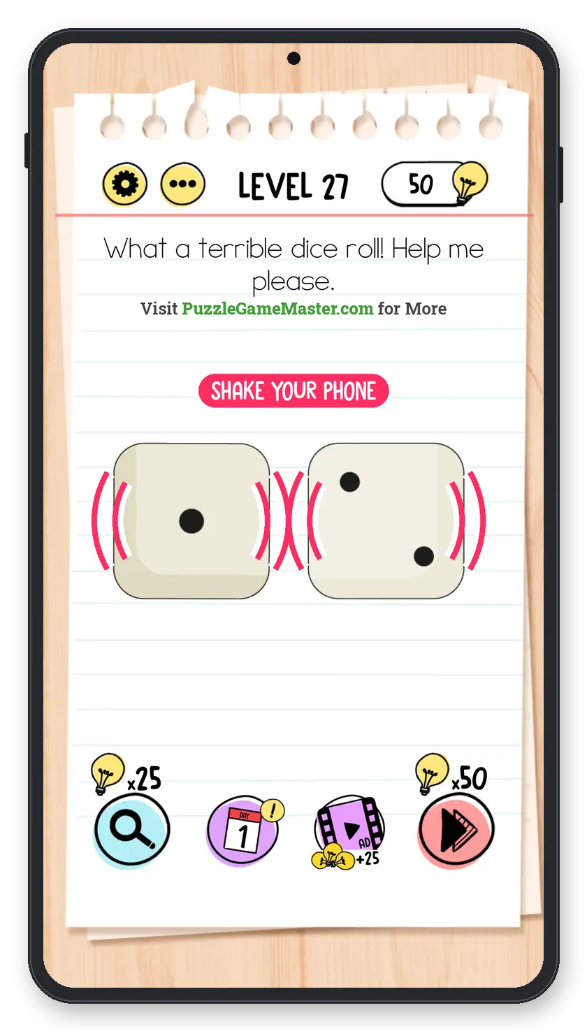 Brain Test: Tricky Puzzles Level 27 answer with steps marked