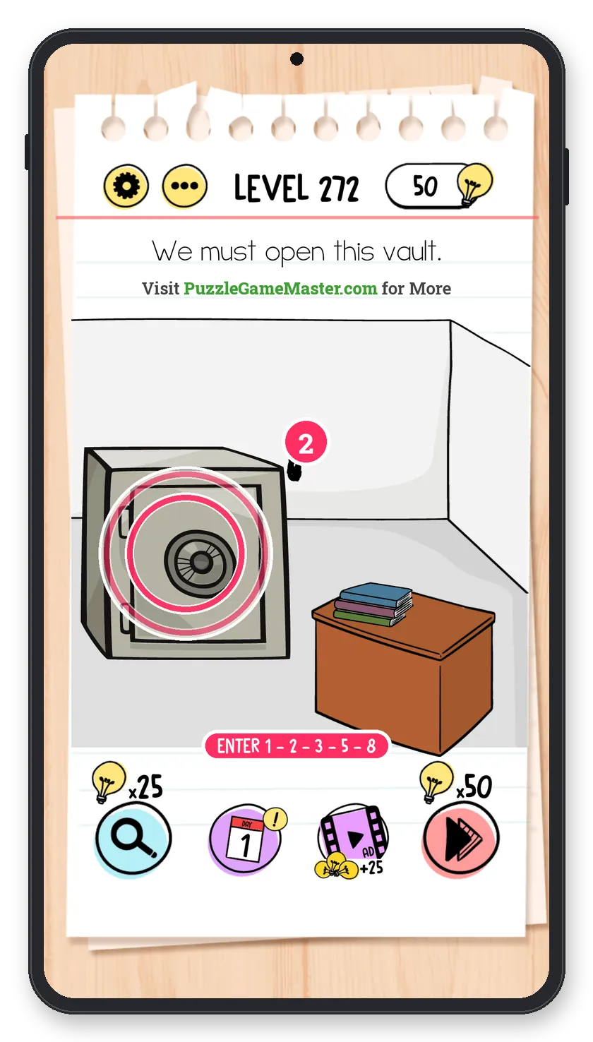 Brain Test: Tricky Puzzles Level 272 step 2: Open the vault