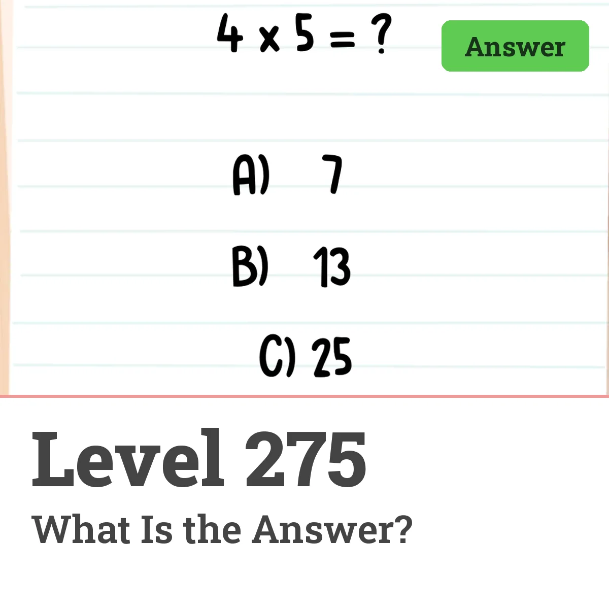 Brain Test: Tricky Puzzles Level 275 answer – What Is the Answer?