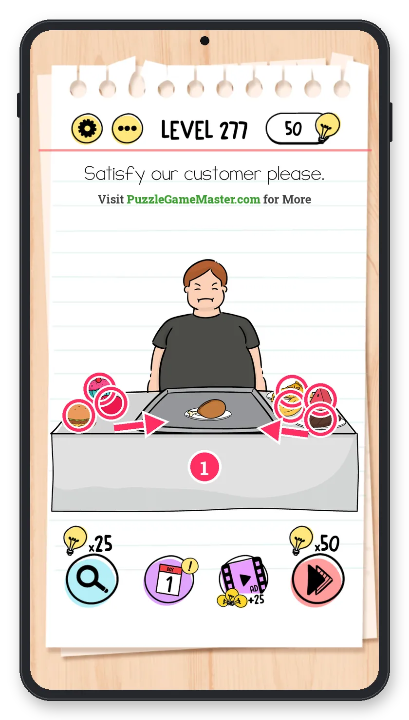 Brain Test: Tricky Puzzles Level 277 step 1: Load the platter