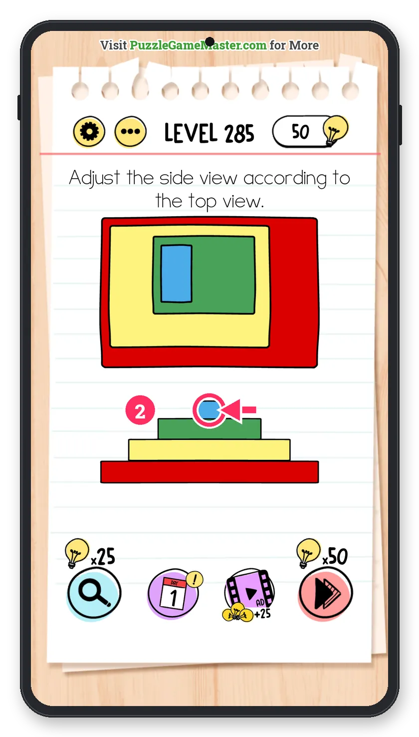 Brain Test: Tricky Puzzles Level 285 step 2: Move the blue block
