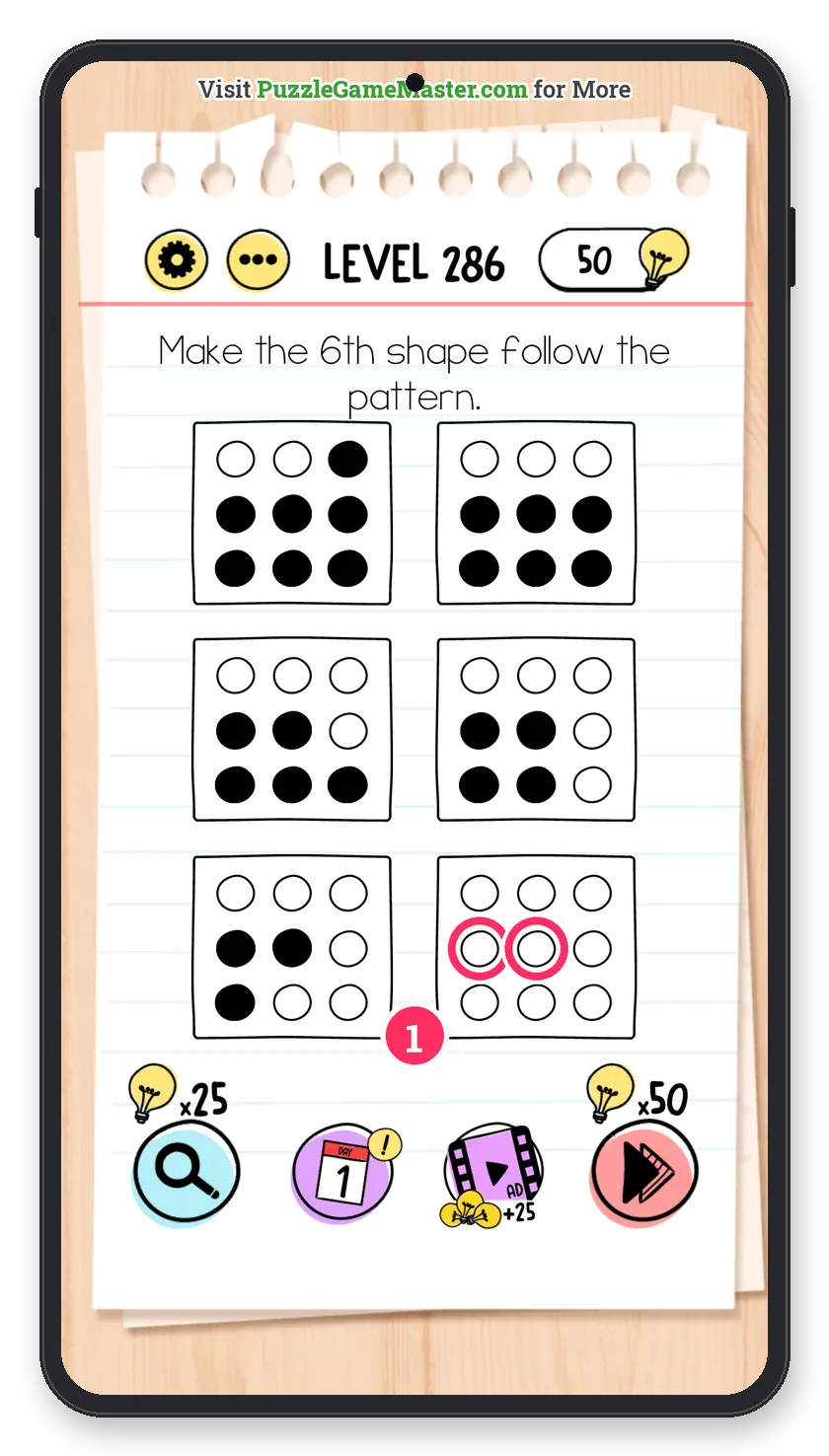 Brain Test: Tricky Puzzles Level 286 answer with steps marked