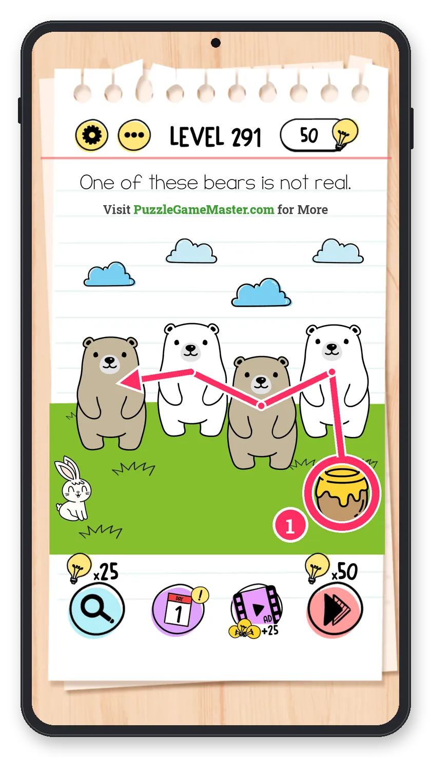 Brain Test: Tricky Puzzles Level 291 answer with steps marked