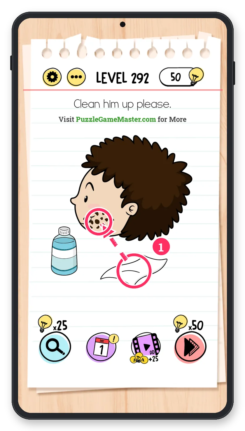 Brain Test: Tricky Puzzles Level 292 step 1: First cheek