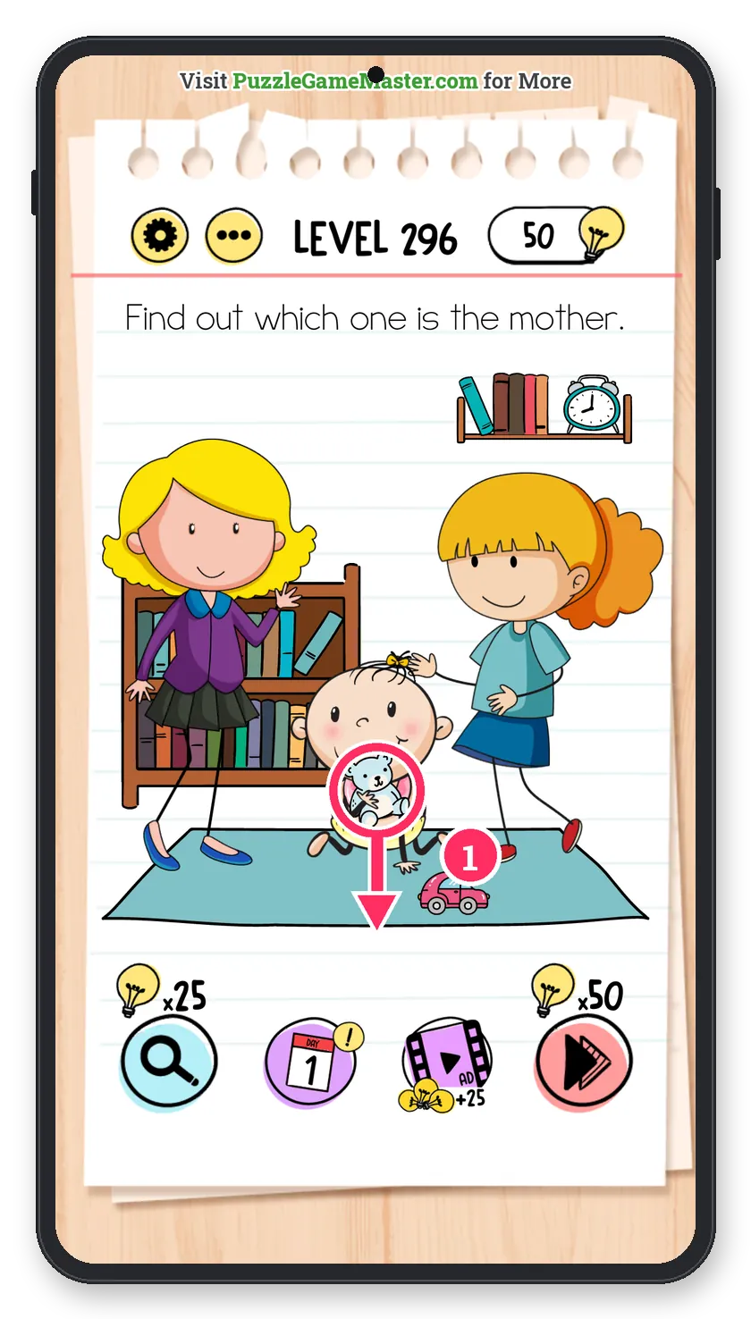 Brain Test: Tricky Puzzles Level 296 step 1: Make him cry