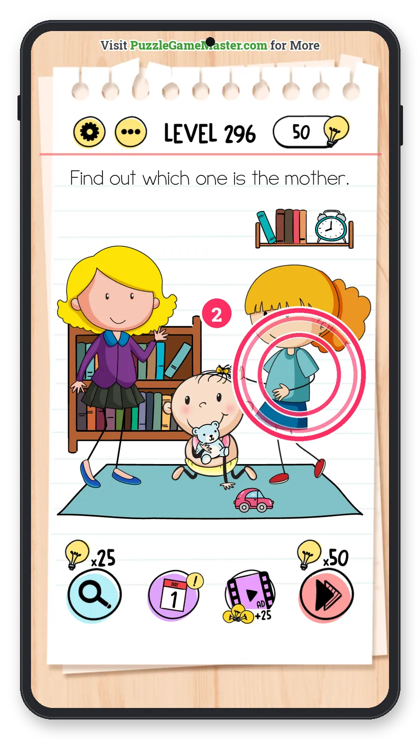 Brain Test: Tricky Puzzles Level 296 step 2: Find the mother