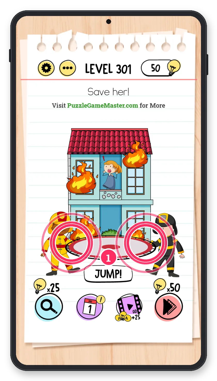 Brain Test: Tricky Puzzles Level 301 step 1: Hold the net
