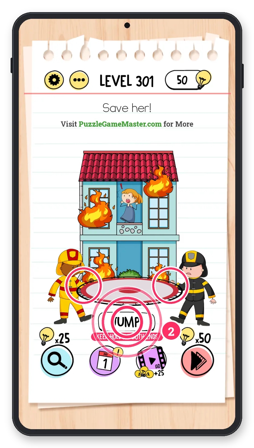 Brain Test: Tricky Puzzles Level 301 step 2: Jump