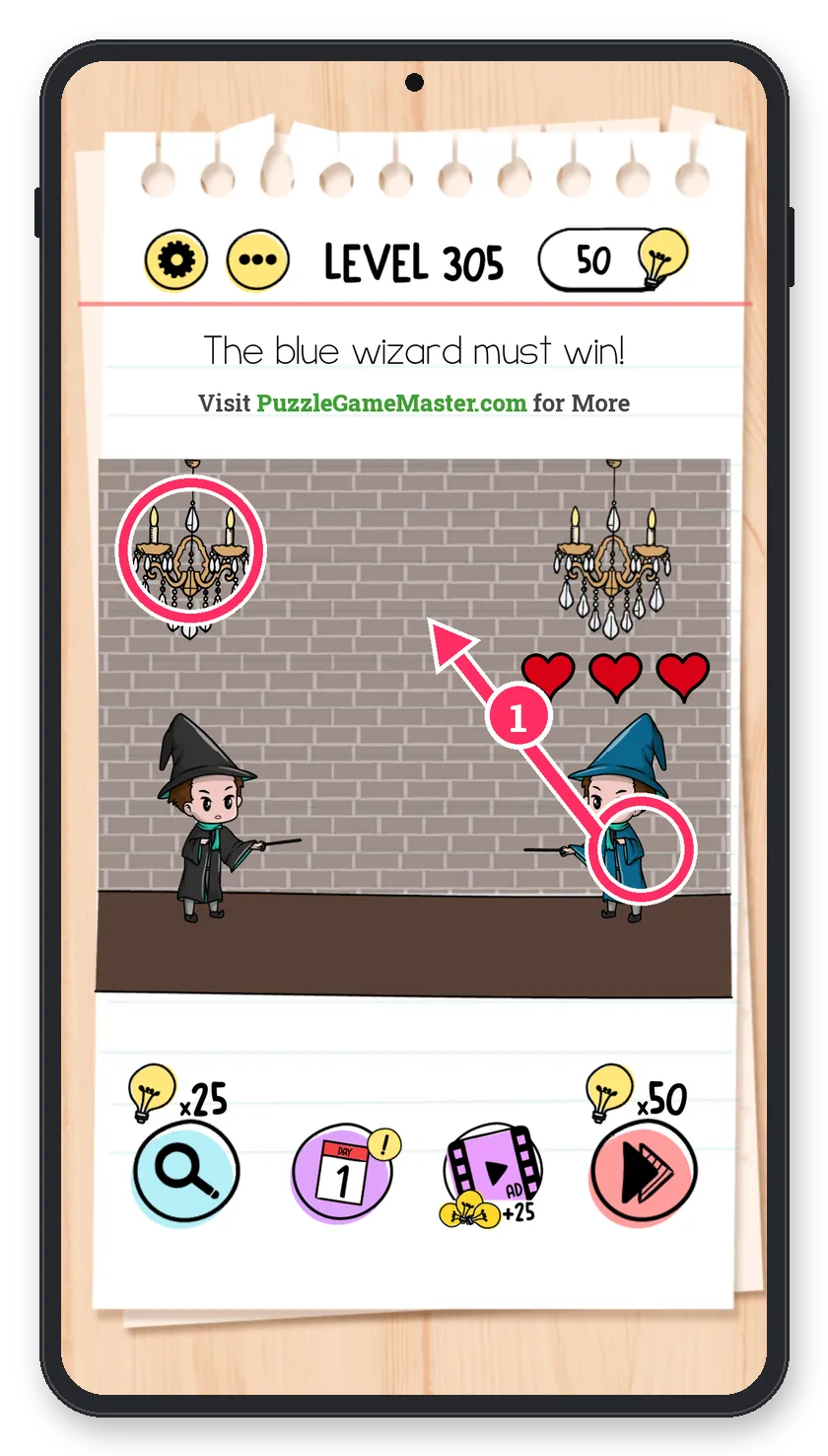 Brain Test: Tricky Puzzles Level 305 answer with steps marked