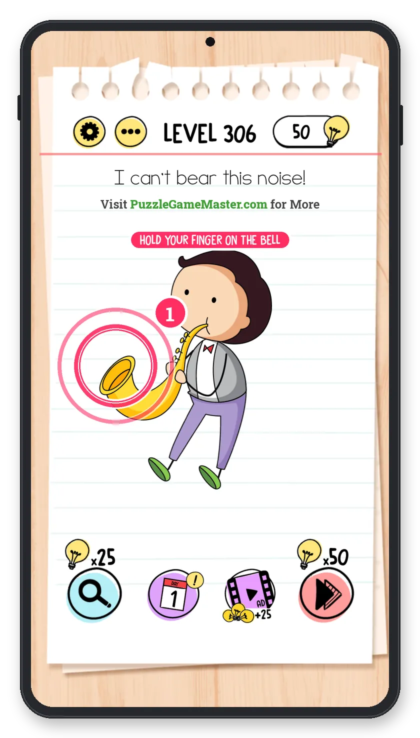 Brain Test: Tricky Puzzles Level 306 answer with steps marked
