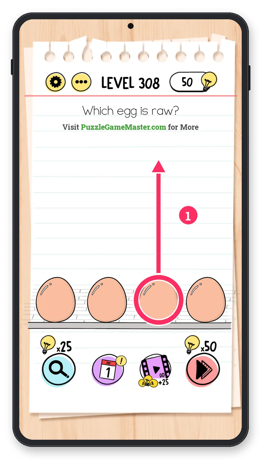 Brain Test: Tricky Puzzles Level 308 answer with steps marked