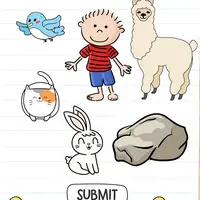 Brain Test: Tricky Puzzles Level 310 answer – Tap Them in Order: Boy, Rabbit, Bird, Llama, Chicken, Cat