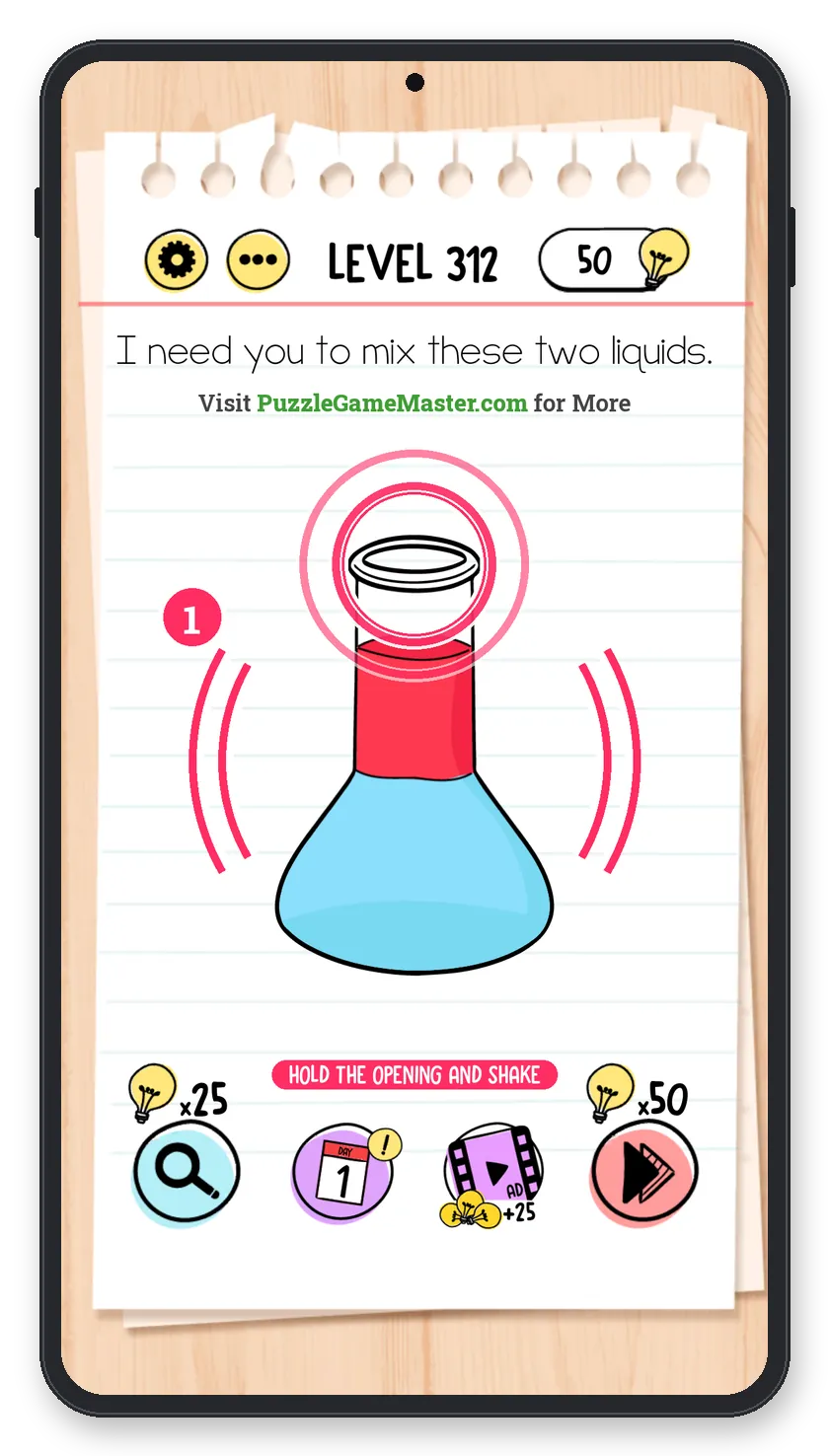 Brain Test: Tricky Puzzles Level 312 answer with steps marked
