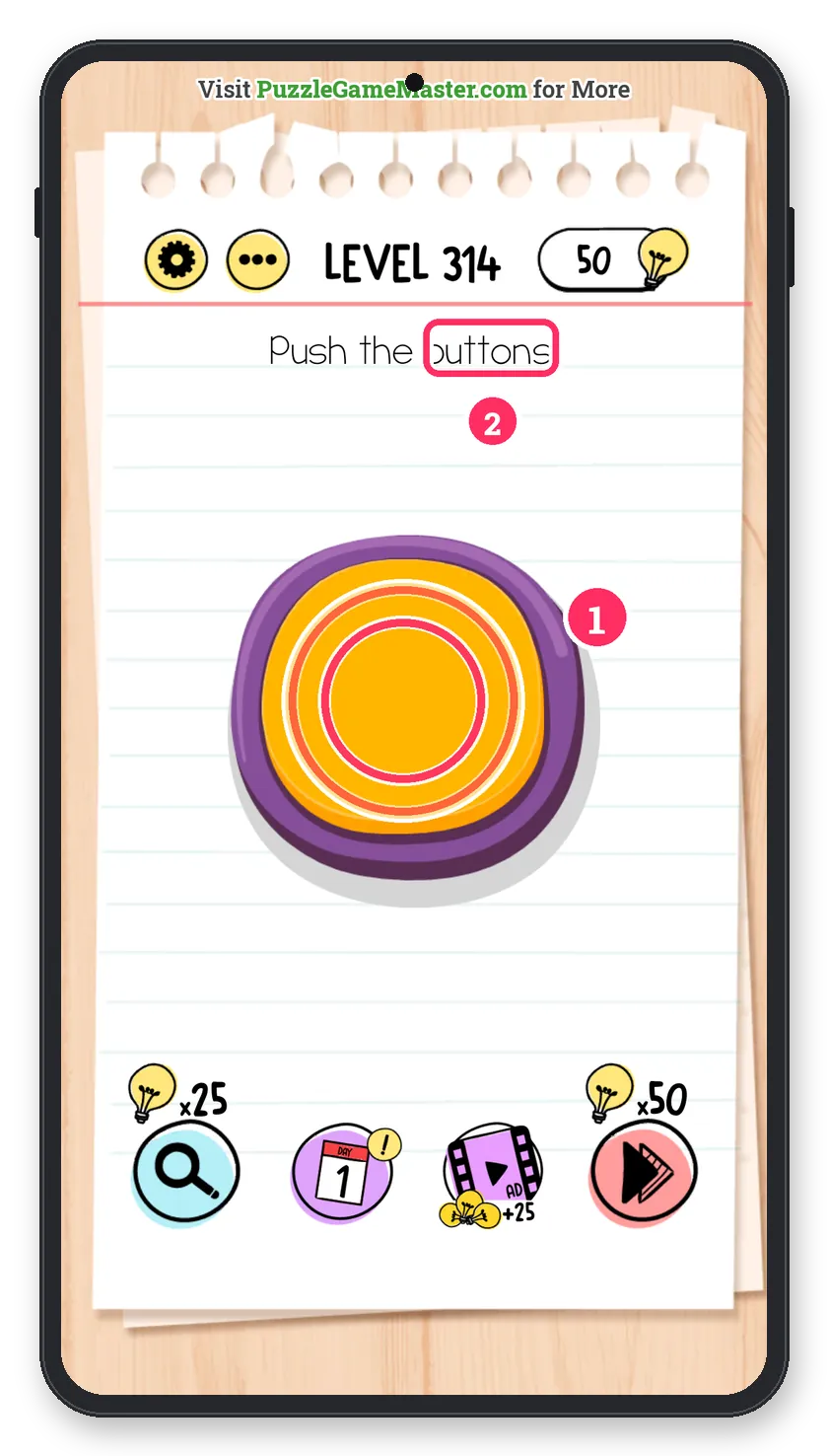 Brain Test: Tricky Puzzles Level 314 answer with steps marked