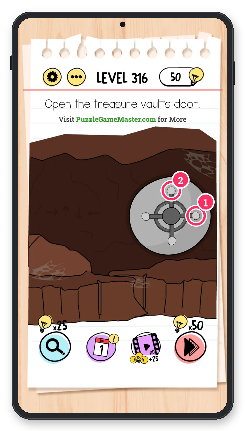 Brain Test: Tricky Puzzles Level 316 step 1: Right and up