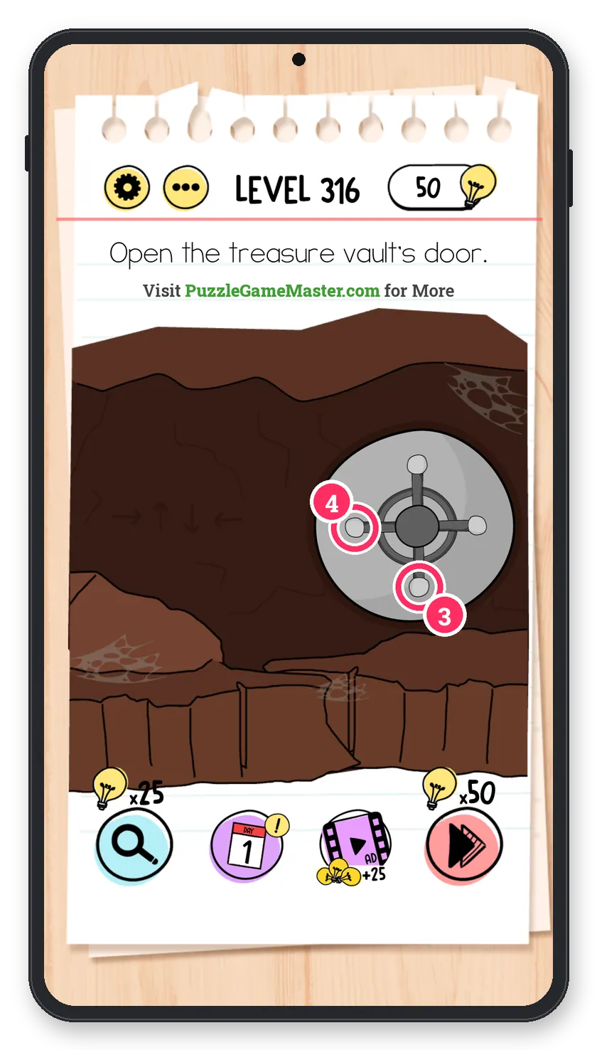 Brain Test: Tricky Puzzles Level 316 step 2: Down and left