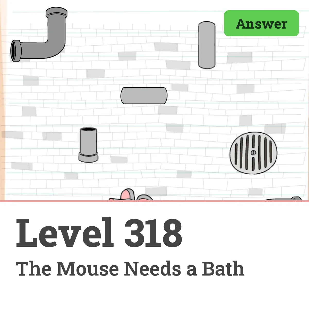 Brain Test: Tricky Puzzles Level 318 answer – The Mouse Needs a Bath
